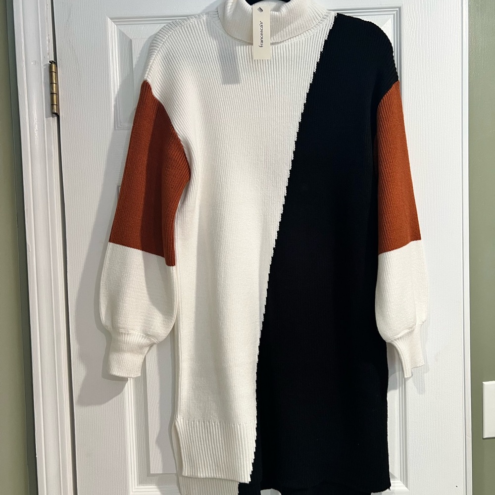 NWT Francesca’s Colorblock Sweater Dress